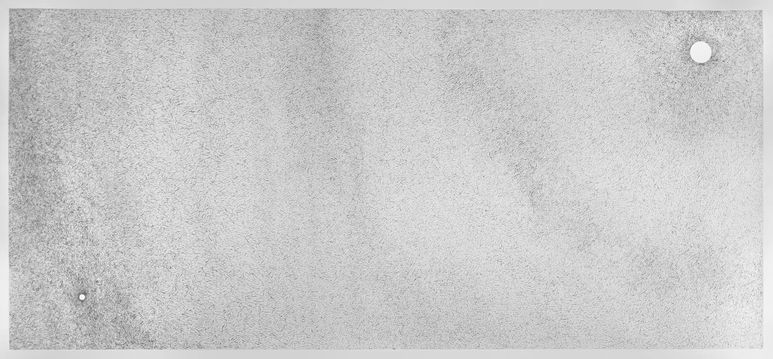 Shane Ackerley, Earth and Moon, 2020, ink on paper.